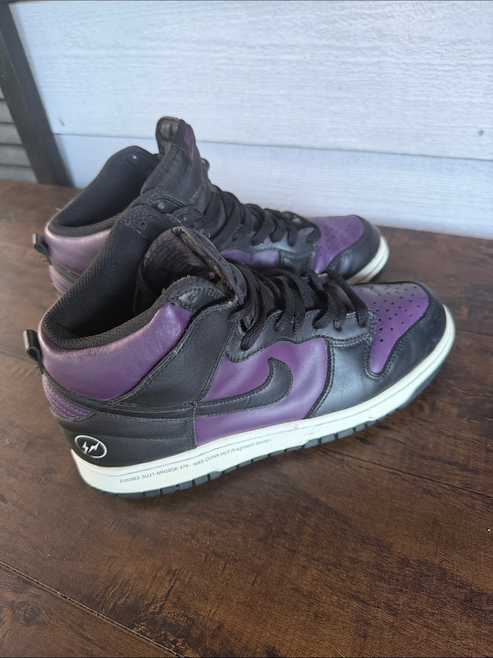 Nike Dunk High Fragment High-Top Sneakers in Black and Purple